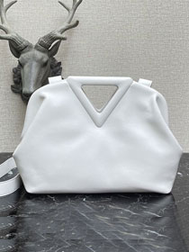 BV original calfskin large point top handle bag 652446 white