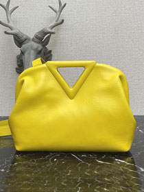 BV original calfskin large point top handle bag 652446 yellow