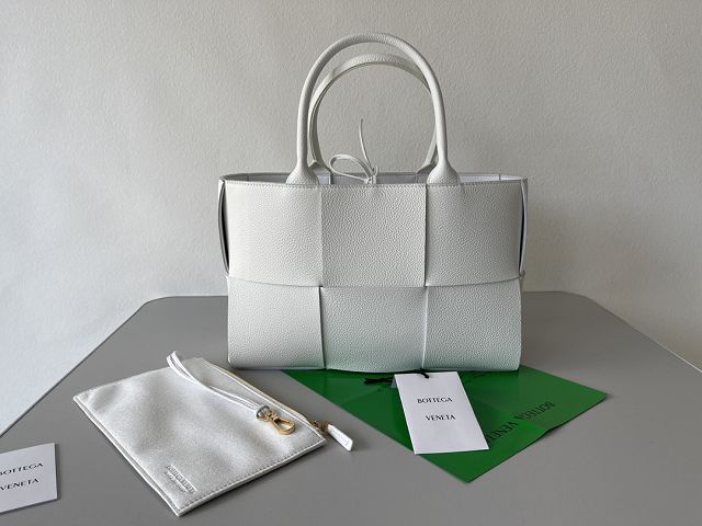 BV original grained calfskin small arco tote bag 652867 white