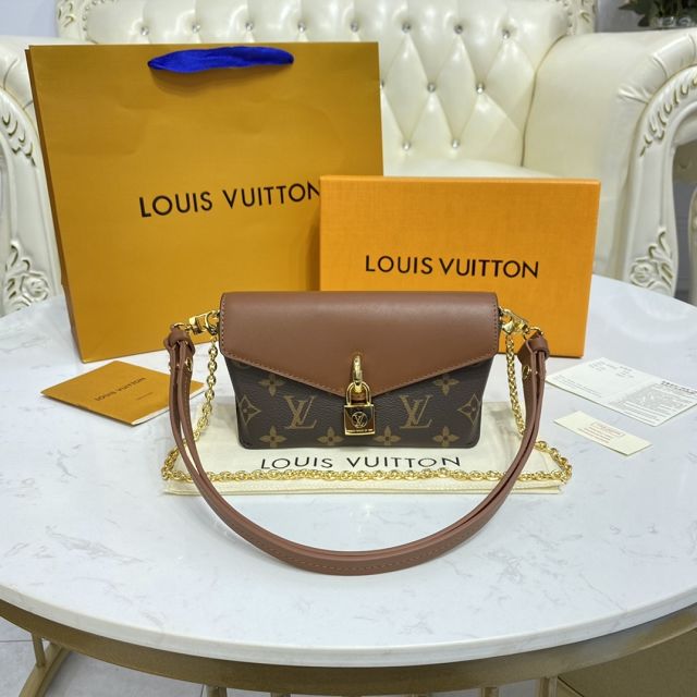 Louis vuitton original monogram canvas padlock strap bag M80763 caramel