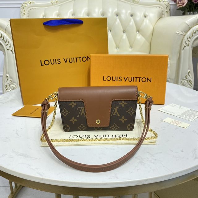 Louis vuitton original monogram canvas padlock strap bag M80763 caramel