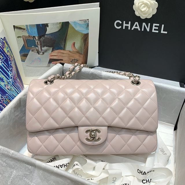 CC original lambskin medium flap bag A01112 light pink