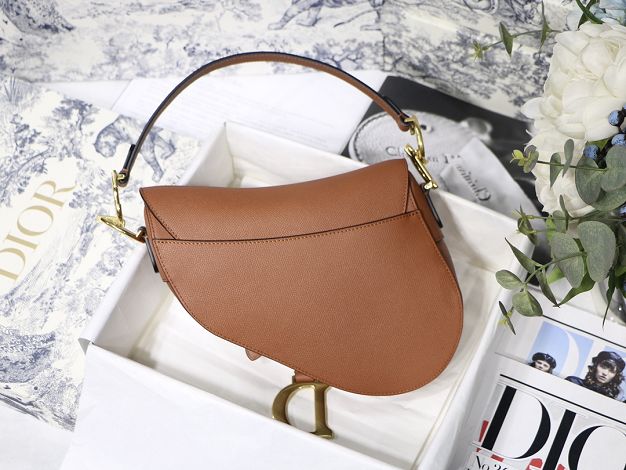 Dior original grained calfskin saddle bag M0446 caramel