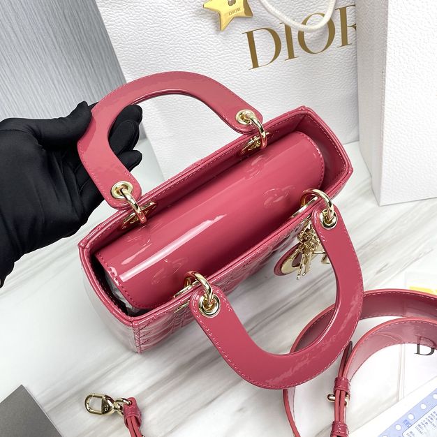 Dior original patent calfskin small my ABCdior bag M0538 hot pink