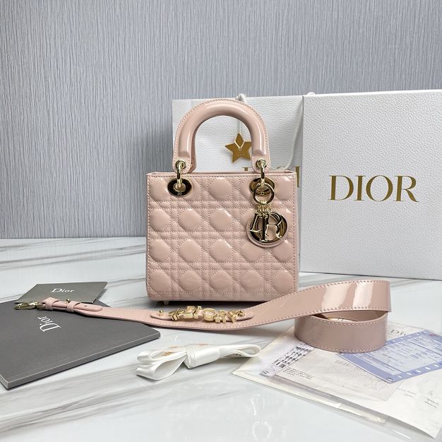 Dior original patent calfskin small my ABCdior bag M0538 pink