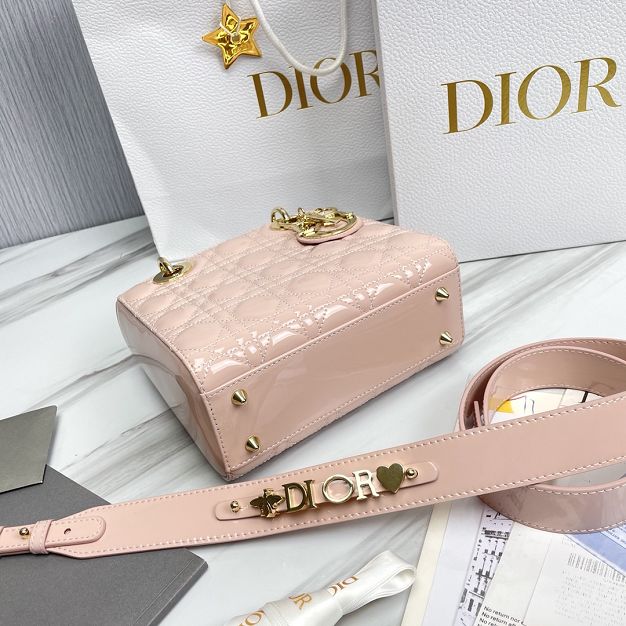 Dior original patent calfskin small my ABCdior bag M0538 pink