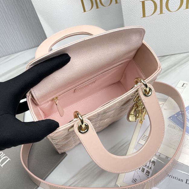 Dior original patent calfskin small my ABCdior bag M0538 pink