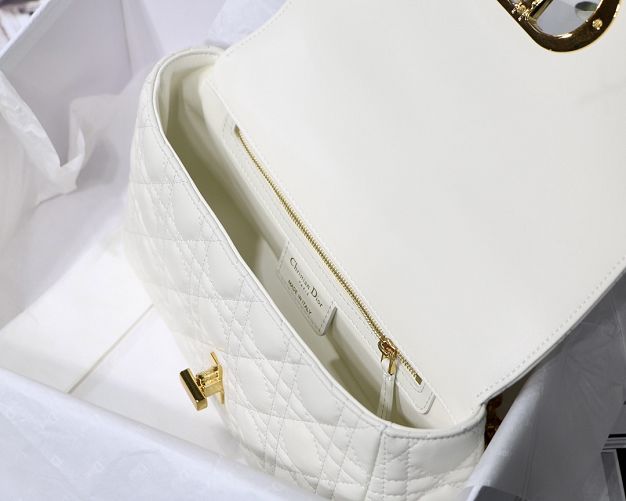 Dior original calfskin medium caro bag M9242 white