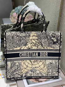 Dior original canvas book tote oblique bag M1286 black&white