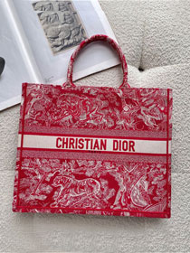 Dior original canvas book tote oblique bag M1286 red
