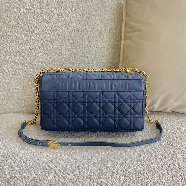 Dior original calfskin large caro bag M9243 blue