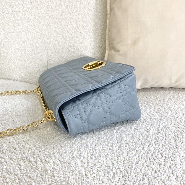 Dior original calfskin large caro bag M9243 light blue