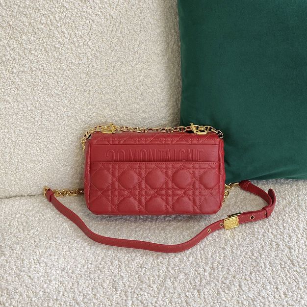 Dior original calfskin small caro bag M9241 red