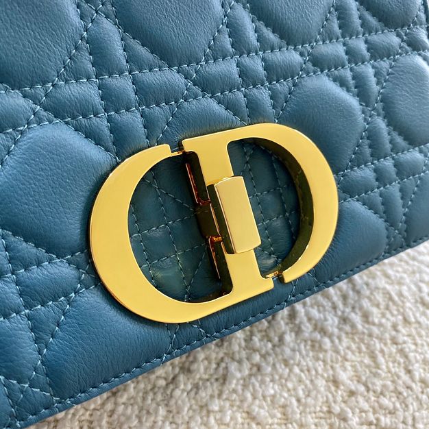 Dior original calfskin small caro bag M9241 steel blue