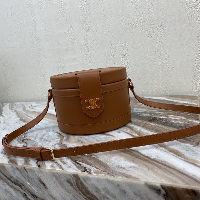 Celine original calfskin medium tambour bag 195192 tan