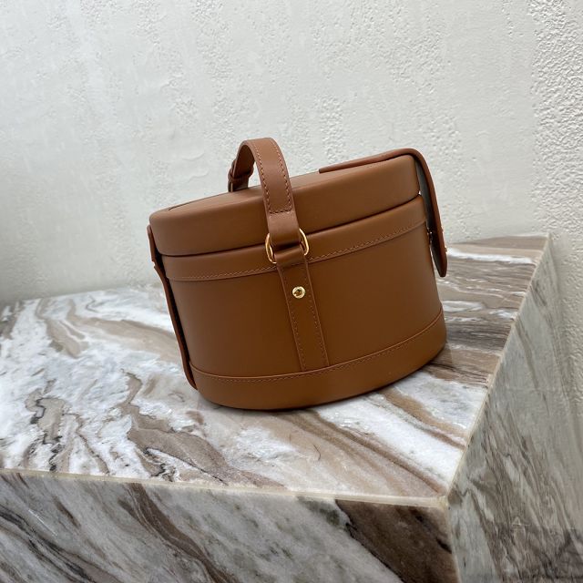 Celine original calfskin medium tambour bag 195192 tan