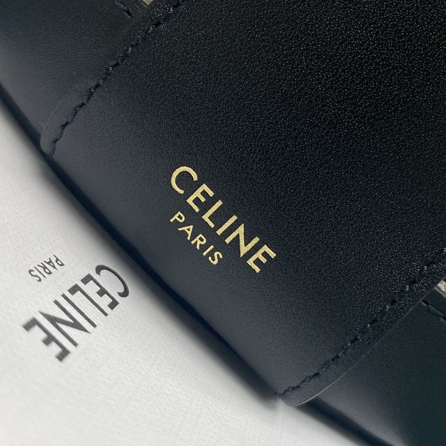 Celine original triomphe canvas medium tambour bag 195192 black