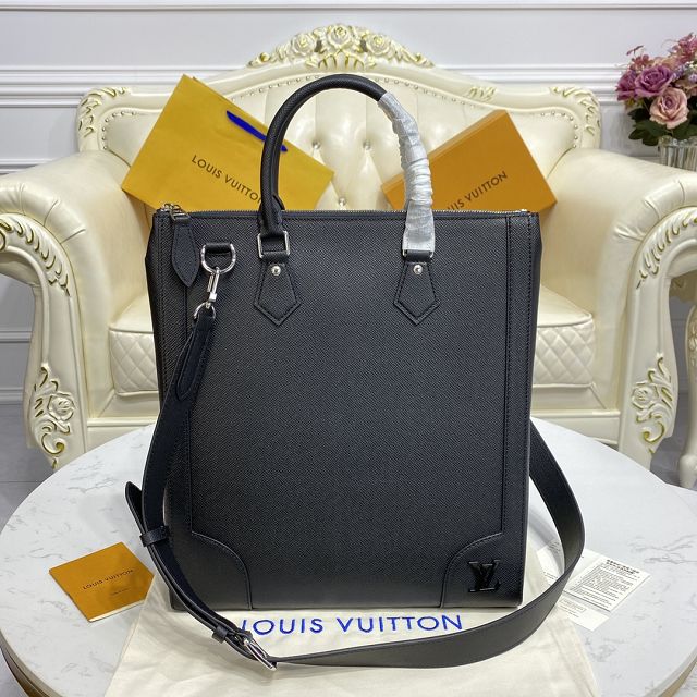 Louis vuitton original calfskin vertical tote briefcase M30811 black