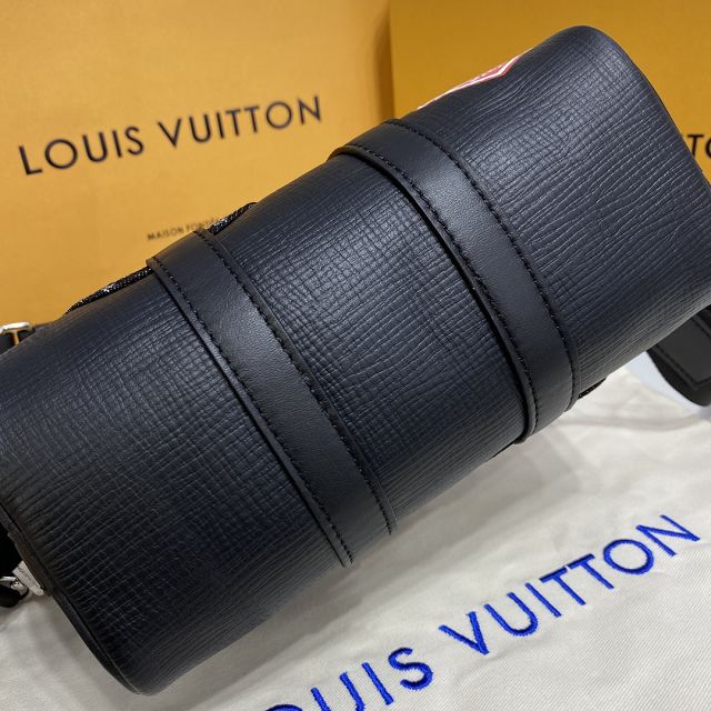 Louis vuitton original monogram denim keepall xs M81010 black