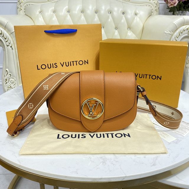 2022 Louis vuitton original calfskin pont 9 soft mm handbag M58968 caramel