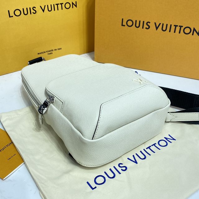 Louis vuitton original calfskin avenue sling bag M30803 white