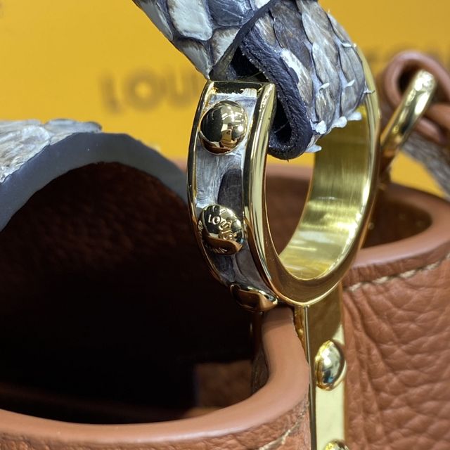 Louis vuitton original calfskin capucines mini handbag N99387 caramel
