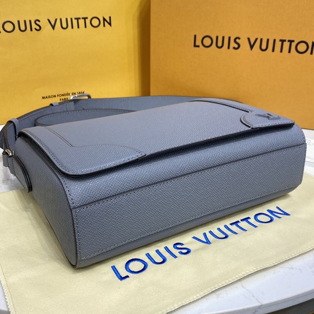 Louis vuitton original calfskin new flap messenger bag M30808 grey