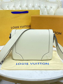 Louis vuitton original calfskin new flap messenger bag M30809 white