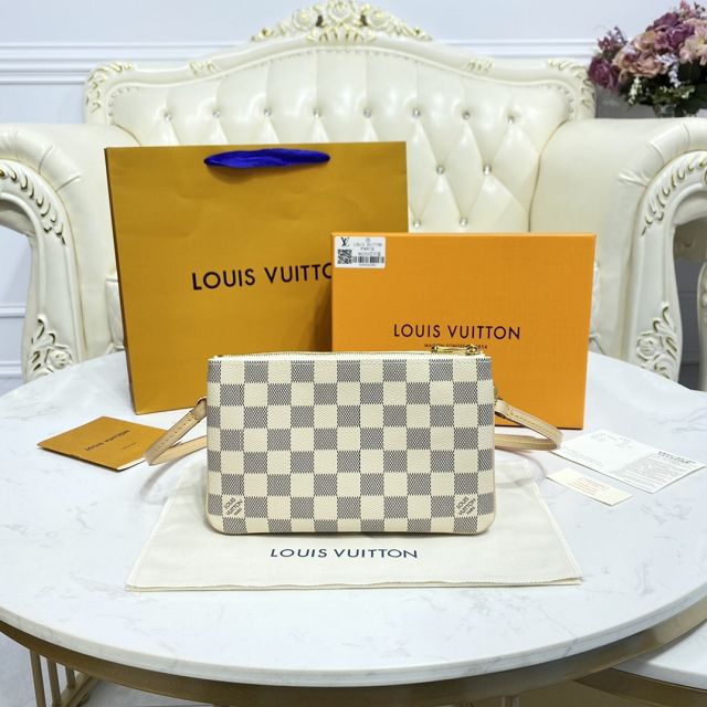 Louis vuitton original damier azur double zip pochette N60460