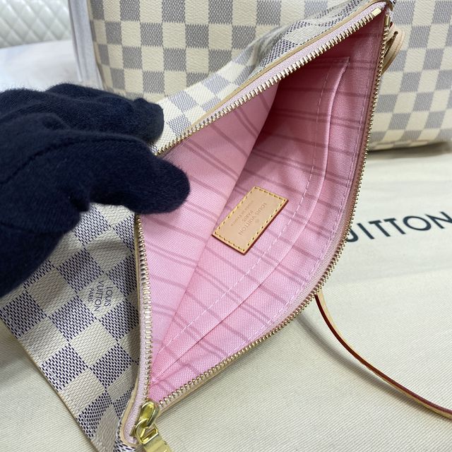 Louis vuitton original damier azur neverfull mm N41605 pink