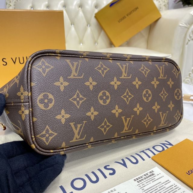 Louis vuitton original monogram canvas neverfull pm M41001 red