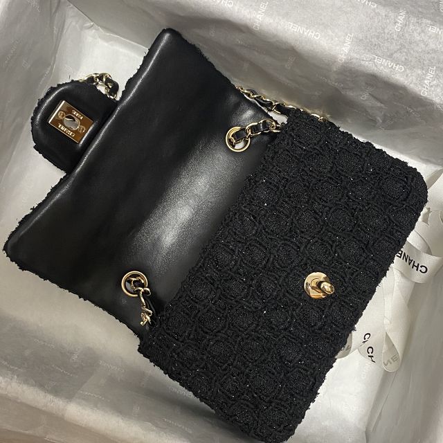 CC original tweed mini flap bag A69900 black