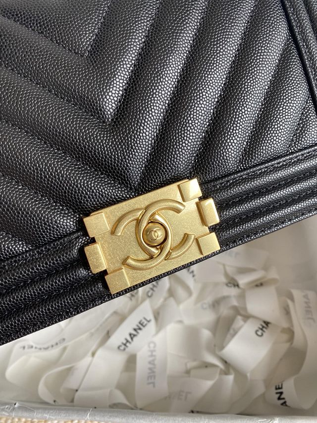 CC original fine grained calfskin medium boy handbag A67086-2 black