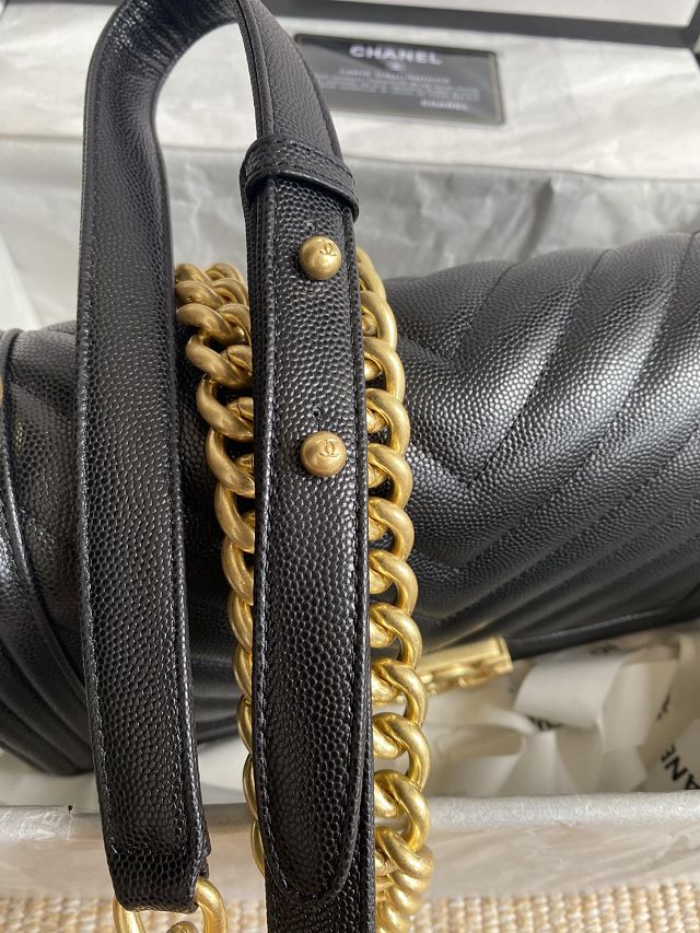 CC original fine grained calfskin medium boy handbag A67086-2 black
