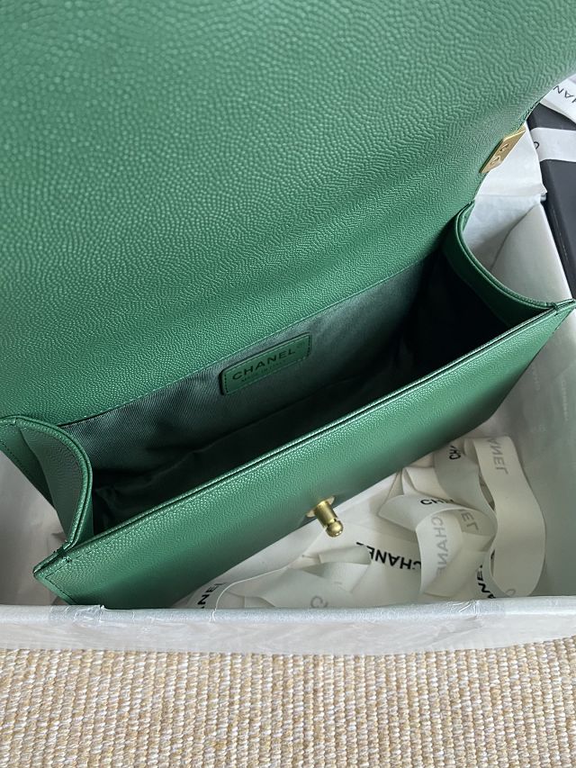 CC original fine grained calfskin medium boy handbag A67086-2 green