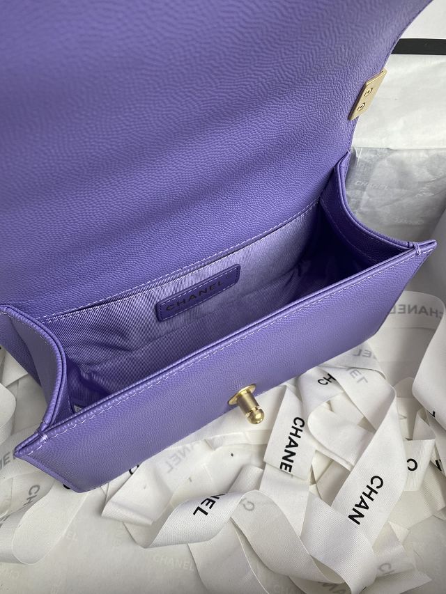 CC original fine grained calfskin small boy handbag A67085-2 purple