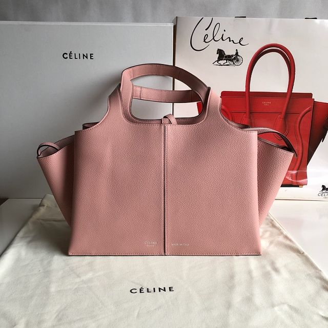 Celine original calfskin tri-fold shopping bag 179043 pink