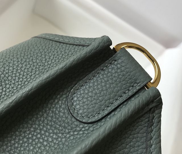 Hermes original togo leather evelyne pm shoulder bag E28 vert amande