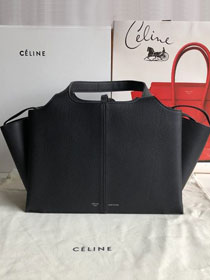 celine original calfskin tri-fold shopping bag 179043 black