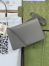 GG original calfskin small chain bag 497985 grey