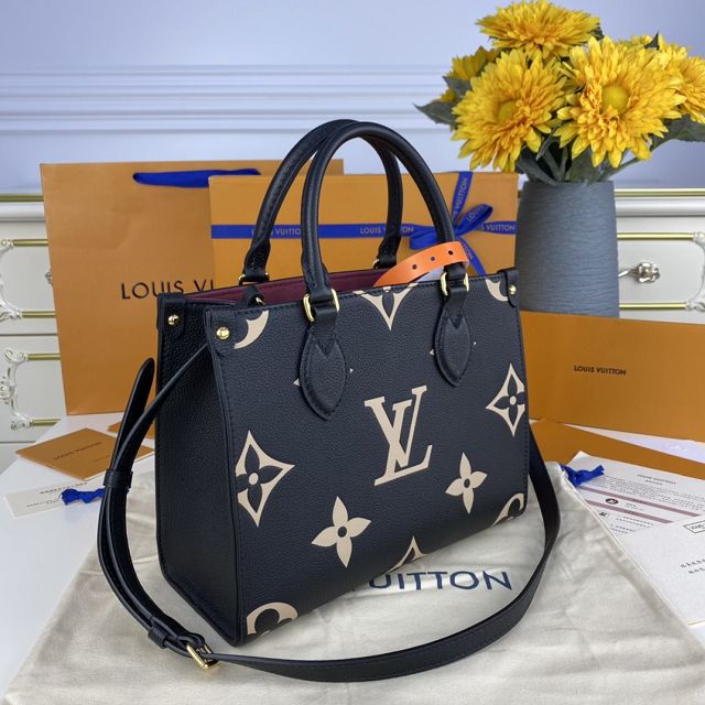 Louis vuitton original embossed calfskin onthego pm M45659 black