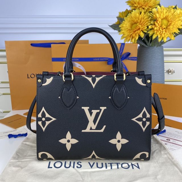 Louis vuitton original embossed calfskin onthego pm M45659 black