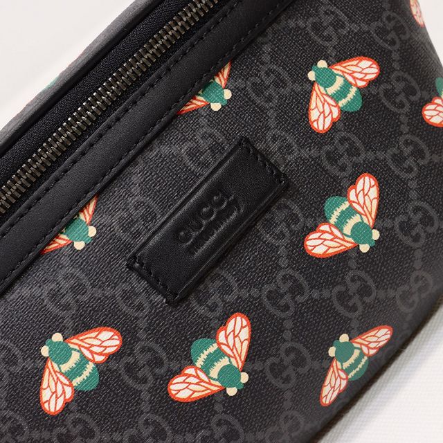 GG original canvas bestiary belt bag with bees 675181 black