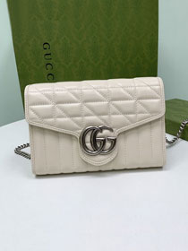 GG original calfskin marmont mini bag 474575 white