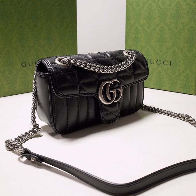 2022 GG original calfskin marmont mini bag 446744 black