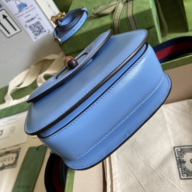 2022 GG original calfskin mini top handle bag 686864 blue