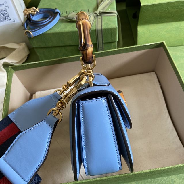 2022 GG original calfskin mini top handle bag 686864 blue