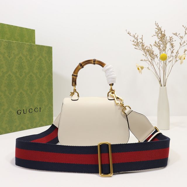 2022 GG original calfskin mini top handle bag 686864 white