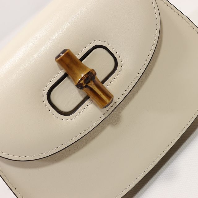 2022 GG original calfskin mini top handle bag 686864 white