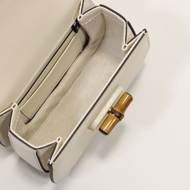 2022 GG original calfskin mini top handle bag 686864 white